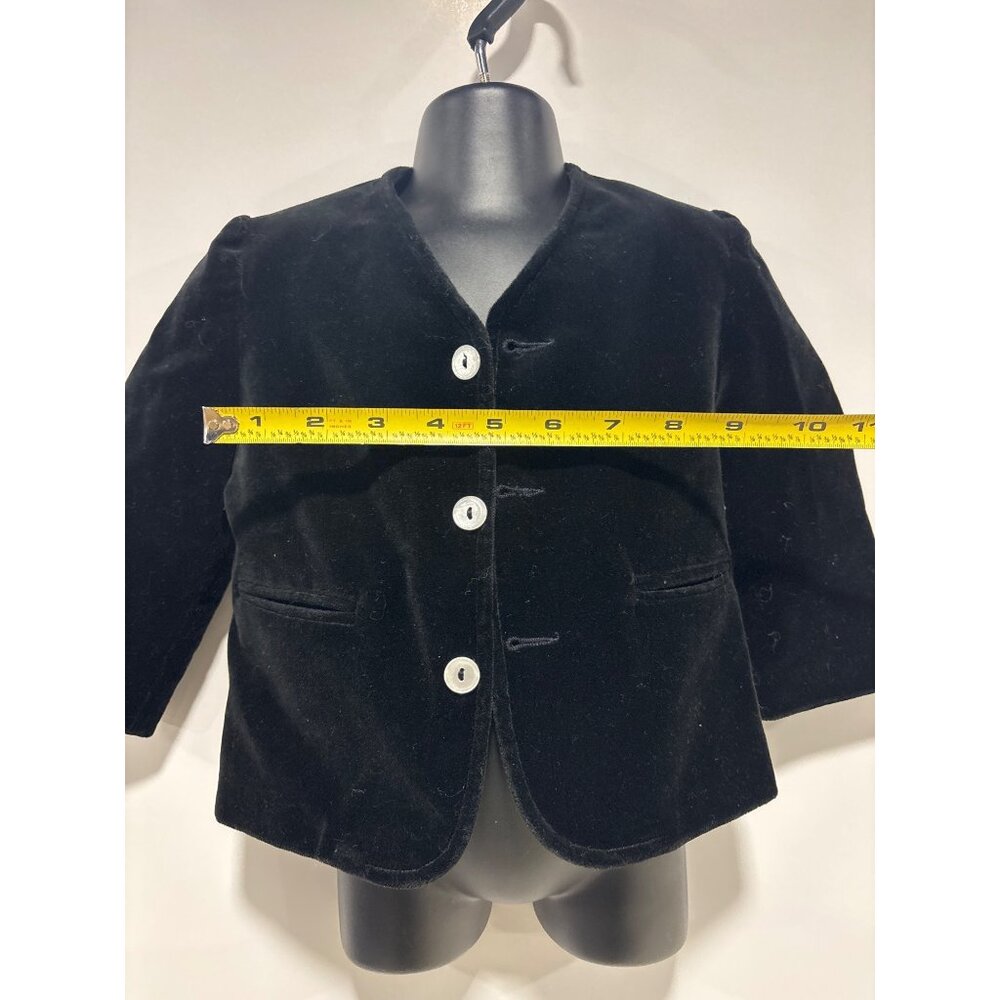 Vintage Toddler Black Velvet Blazer By Originals Inc.18 Mo Satin Lining - Picture 9 of 9